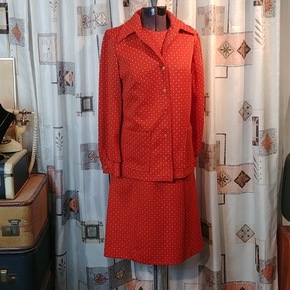 Vintage Pumpkin dress and jacket set - Picture 3 of 13